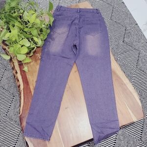 Dusty Purple High Rise Mom Straight Jeans- New